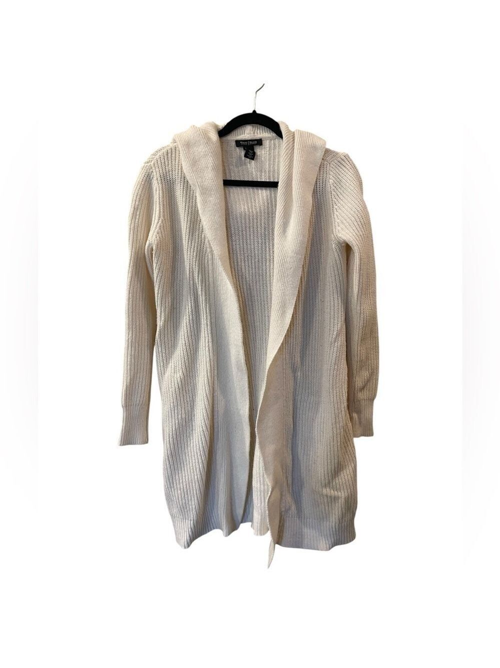 White House Black Market Women’s Cream Cardigan Sweater Open Front Size: XS